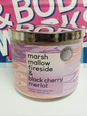 Bath and Body Works Marshmallow Fireside & Black Cherry Merlot Three Wick Candle